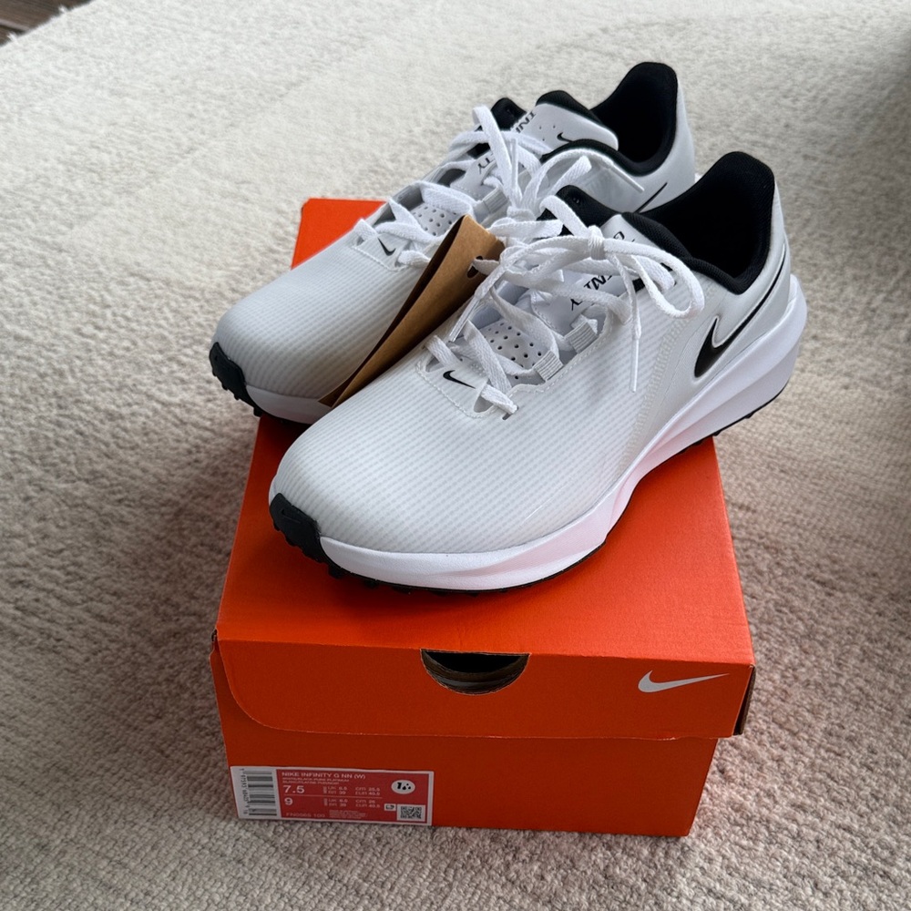 Nike Golf White and Black Athletic Sneakers